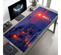 Tapis de Souris Paysage Grand Tapis Souris XXL, Jaune Mouse Pad Bureau Gamer, à Bords Cousus, Base en Caoutchouc Antidérapante, sous Main pour Clavier et Mouse Pad, Cadeau 160 x 80 cm PjY8840 T-D