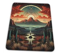 Tapis De Souris, Paysage Indigène Ethnique du Sud-Ouest Vintage Bords Cousus Mousepad Optimisé Tapis Souris pour Bureau Ordinateur Joueurs 25X30cm