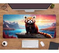 Tapis de Souris,Paysage Panda Roux Tapis de Souris Gaming XXL 600x300x2 mm Grand Tapis de Bureau,Base en Caoutchouc Antidérapante,Tapis de Clavier d'ordinateur pour Gamer, Ordinateur, PC
