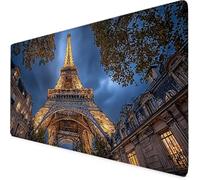 Tapis de Souris Paysage Tapis de Souris XXL Tour Eiffel Mouse Pad Gaming Haute Précision et Vitesse avec Bords Cousus et Base en Caoutchouc Antidérapante, pour Ordinateur Portable 800 x 400mm 4-2450f