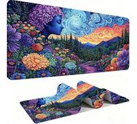 Tapis de Souris Peinture Paysage XXL 900x400x3 mm Grand Tapis Souris Bords Cousus Imperméable Antidérapant Grand Accessoire Bureau étendu pour PC, Ordinateur Améliore Précision et Vitesse j0xk-659