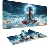 Tapis de Souris Personnages De Lotus XXL 1000x500x3 mm Grand Tapis Souris Bords Cousus Imperméable Antidérapant Grand Accessoire Bureau étendu, Ordinateur Portable Améliore Précision Vitesse j0xk-795