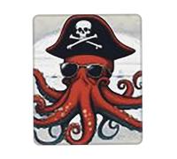 Tapis de souris personnalisé avec pieuvre pirate - Design unique pour les jeux et le bureau, impression couleur, base en caoutchouc antidérapant, parfait pour ordinateur portable et bureau