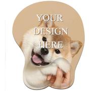 Tapis de souris personnalisé avec support de poignet, tapis de souris ergonomique personnalisé, ajouter des photos et du texte personnalisés, base antidérapante, coussin en gel confortable pour bureau