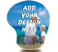 Tapis de souris personnalisé avec support de poignet, tapis de souris ergonomique personnalisé, ajouter des photos et du texte personnalisés, base antidérapante, coussin en gel confortable pour le