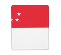 Tapis de souris personnalisé drapeau de Singapour - Design unique pour les jeux et le bureau, impression couleur, base en caoutchouc antidérapant, parfait pour les ordinateurs portables et les bureaux