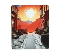 Tapis de souris personnalisé d'une ville onirique - Design unique pour les jeux et le bureau, impression couleur, base en caoutchouc antidérapant, parfait pour les ordinateurs portables et les bureaux