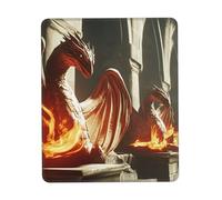 Tapis de souris personnalisé Fantasy Art Dragon de feu - Design unique pour les jeux et le bureau, impression couleur, base en caoutchouc antidérapant, parfait pour ordinateur portable et bureau