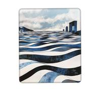 Tapis de souris personnalisé Fractal Wave Future City - Design unique pour les jeux et le bureau, impression couleur, base en caoutchouc antidérapant, parfait pour les ordinateurs portables et les