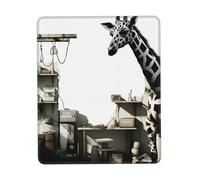 Tapis de souris personnalisé girafe peinture noire et blanche - Design unique pour les jeux et le bureau, impression couleur, base en caoutchouc antidérapant, parfait pour ordinateur portable et