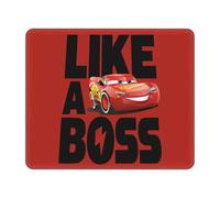 Tapis de souris personnalise Lightning McQueen Boss pour PC, tapis de souris souple avec bords cousus, tapis de souris en caoutchouc antiderapant pour joueur