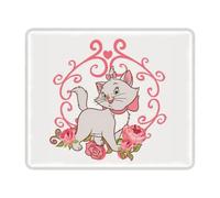 Tapis de souris personnalise Marie Cat Rose avec bord verrouillable, tapis de souris de jeu impermeable, base en caoutchouc antiderapante, tapis de bureau