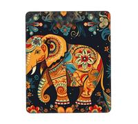 Tapis de souris personnalisé orné d'éléphant floral - Design unique pour les jeux et le bureau, impression couleur, base en caoutchouc antidérapant, parfait pour les ordinateurs portables et les