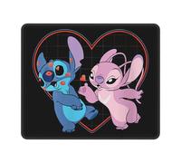 Tapis de souris personnalise Stitch Lilo Angel Heart Kisses, base en caoutchouc antiderapante, accessoires de jeu, tapis de bureau pour PC