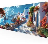 Tapis De Souris Petite Ville,sous Main Bureau Bord Mer Tapis De Souris XXL Gaming 1400x600x3mm Protege Bureau Base AntidéRapante,Durable ImperméAble Tissu Texturé Microtissu AméLiore PréCision Y1-62