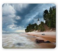 Tapis De Souris Phare Au Sable Phare De Pictured Rock National Lakeshore Michigan USA Tapis De Souris D'Ordinateur Glissement Facile Bureau Tapis Souris, pour Maison, Jeux, 25x30cm