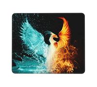 Tapis de souris phénix Fire and Water - Base antidérapante - Résistant à l'eau - Pour joueur, bureau et maison