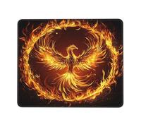Tapis de souris Phoenix Rising Fire Gaming avec bords cousus Base en caoutchouc antidérapant pour ordinateur portable 30 x 25 cm