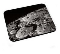 Tapis de souris Photo historique lune crateres mission apollo noir et blanc Noir G