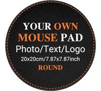 Tapis De Souris Photo Personnalisé, Tapis de Bureau à Bords Cousus Personnalisés avec Votre Image et Votre Texte, Cadeaux de Logo Créatifs 20x20cm