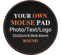 Tapis De Souris Photo Personnalisé, Tapis de Bureau à Bords Cousus Personnalisés avec Votre Image et Votre Texte, Cadeaux de Logo Créatifs 22x22cm