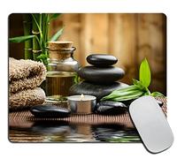 Tapis De Souris Pierres De Massage De Spa, Trios D'Huiles Essentielles Et Bougies Parfumées (Impression) Résistant À Usure Tapis De Souris D'Ordinateur, pour Ordinateur, Maison, 25x30cm