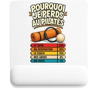 Tapis de Souris Pilates Pourquoi Je perds | Tapis Ergonomique 22 × 18 cm Repose-Poignet en Mousse | Bureau Télétravail Études | Cadeau Homme Femme Anniversaire Noël