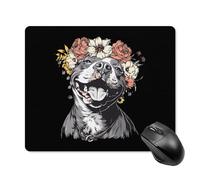 Tapis De Souris Pit Dog with Head Wreath Mousepad Durable sous-Main Antidérapante Tapis Souris pour Bureau Ordinateur Portable Ordinateur S