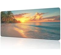 Tapis de Souris Plage Gaming Tapis Souris XXL 1400x600mm, Imperméable sous Main Bureau, Base Anti-Dérapante en Caoutchouc, Haute Précision Mouse Pad pour Gamer, Cadeaux d'amis (Paysage) M1-834