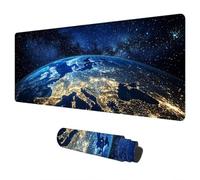 Tapis de Souris Planète 800x300 mm Grand Tapis de Souris Gaming Imperméable Mouse Pad Moderne Accessoire Bureau, Mouse Pad avec Bords Cousus et Base en Caoutchouc Antidérapante pour Cadeau Homme B-91