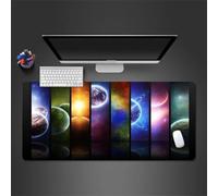 Tapis de Souris Planète Cosmique(700x400x2mm) XXL Mouse Pad étendu Grand Base en Caoutchouc Antidérapante à Bords Cousus Tapis de Souris de Jeu pour Ordinateur Portable