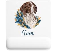 Tapis de Souris Pointer Anglais : Aquarelle Florale | Tapis Ergonomique 22 × 18 cm Repose-Poignet en Mousse | Bureau Télétravail Études | Cadeau Propriétaire Chien Homme Femme Anniversaire Noël