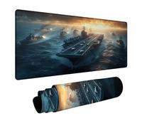 Tapis de Souris porte-avions Tapis de Souris xxl 60x30x0.3cm Mouse Pad avec Antidérapant Base en caoutchouc pour Ordinateur Portable Clavier Gamer PC Decoration Automne Bureau Bataille navale DBYH2472