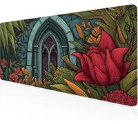 Tapis De Souris Porte,Sous Main Bureau Fleur Tapis De Souris XXL Gaming 1000x400x3mm Protege Bureau Avec Base AntidéRapante,Durable Et ImperméAble Tissu Texturé En Microtissu AméLiore PréCision Y1-191
