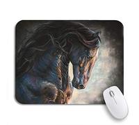 Tapis De Souris Portrait De Cheval Frison Noir, Longue Crinière en Mouvement, Pastel Tapis De Souris Carré Moderne Bureau Tapis Souris, pour Jeux, Ordinateur, 25 x 30cm