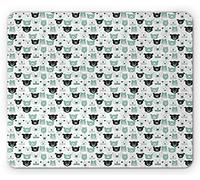 Tapis De Souris Portrait De Tête d'animal d'ours Design Bicolore Hipster Créature d'hiver Graphique Tapis De Souris Carré Doux Bureau Tapis Souris, pour Ordinateur Portable, Maison, 25x30cm