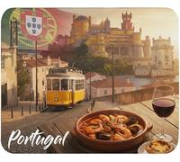 Tapis de Souris Portugal Souvenir Tramway Pastel de nata Palais Pena Haute qualité de Glisse Confortable Doux idée Cadeau Anniversaire Noël fête Homme Femme ami collegue Mouse Pad 235 x 195 x 5mm