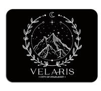 Tapis de souris pour amateurs de livres - Velaris City of Starlight The Night Court Tapis de souris décoratif avec base en caoutchouc antidérapant pour dortoir, bureau, maison, bureau (30 x 24,9 cm)