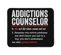 Tapis de souris pour conseiller en toxicomanie - Cadeau amusant - Accessoires de bureau - 23,9 x 20,1 cm - Couleur : drôle d'abus de substances