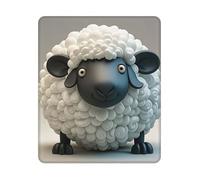 Tapis de souris pour ordinateur avec base en caoutchouc antidérapant Motif mouton Noir/blanc 25 x 30 cm