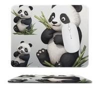 Tapis de souris pour ordinateur avec base en caoutchouc antidérapant, motif panda mignon, tapis de souris lavable, tapis de souris portable pour ordinateur portable, bureau, maison, 24,9 x 30 cm