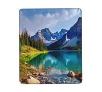 Tapis de souris pour ordinateur avec base en caoutchouc antidérapant, motif paysage de lac, montagne, imperméable, tapis de souris personnalisé pour bureau, maison, ordinateur portable, voyage