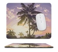 Tapis de Souris pour Ordinateur, Motif Palmiers d'été, pour Bureau, Petit Tapis de Souris avec Base en Caoutchouc