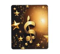 Tapis de souris pour ordinateur portable, motif note de musique dorée avec étoile tombée, pour ordinateur portable, 25,4 x 30,5 cm, bureau 20,9 x 24,1 cm
