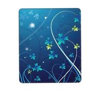 Tapis de souris pour ordinateur portable - Motif tourbillon de fleurs bleues - 25,4 x 30,5 cm - Bureau 20 x 24 cm