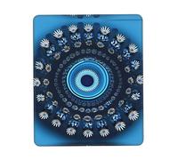 Tapis de souris pour ordinateur portable - Motif tourbillon de fleurs bleues - 25,4 x 30,5 cm - Bureau 20 x 24 cm