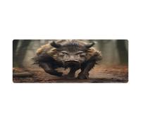 Tapis de souris pour ordinateur portable, tapis de souris avec photos de sanglier imprimées pour le bureau et la maison
