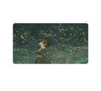 Tapis de souris pour ordinateur portable, tapis de souris portant une robe verte imprimée pour le bureau et la maison