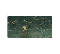 Tapis de souris pour ordinateur portable, tapis de souris portant une robe verte imprimée pour le bureau et la maison