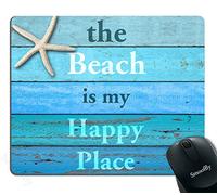 Tapis de souris pour PC, motif « The Beach is My Happy Place » - 30 x 24,9 cm (étoile de mer)
